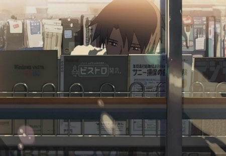 in the shop - anime, wallpaper, 5 centimeters per second, other