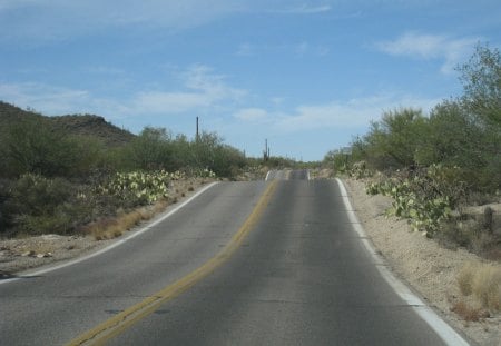 Arizona Desert Road - road, arizona, desert, sky