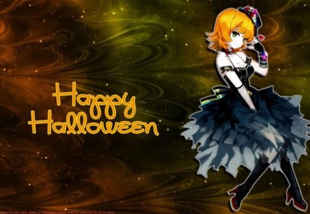 Happy Halloween - happy halloween, girl, online game, orange, dark nyxx, trickster online, black