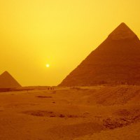 egypt pyramids at sunset