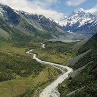 alpine mountain river between