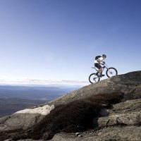 mountain climbing cyclist