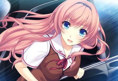 Sara Himeji - sara himeji, anime school girl, pink, anime, kamidere, anime girl