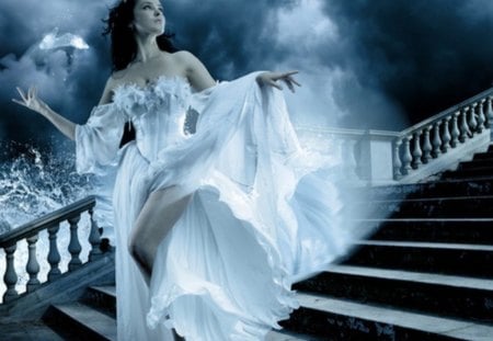 Cinderella - fantasy, stairs, shoe, fairytale, cinderella, princess