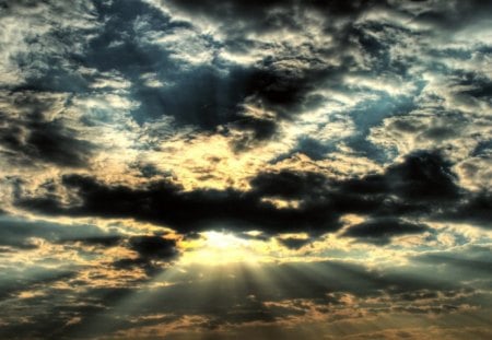 Sunlight - rays, sky, sun, light, wallpaper, sunset, hd, nature, sun light, rays of light, clouds, sunrise