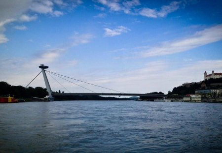 Bridge on the Danube, Bratislava - bratislava, danube, slovakia, bridge