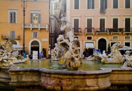 Piazza Navona - fountain, piazza navona, italy, rome