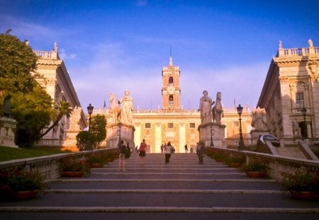 Piazza Del Campidoglio - rome, italy, piazza del campidoglio, hills of rome