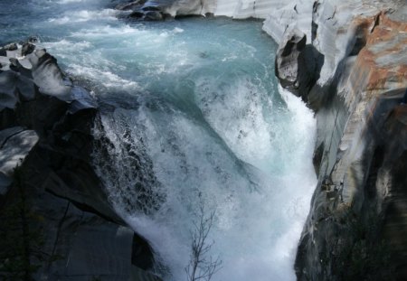 Rapid Rivers and waterfalls in Kootenay BC - Canada - grey, photography, waterfalls, rivers, black, rocks