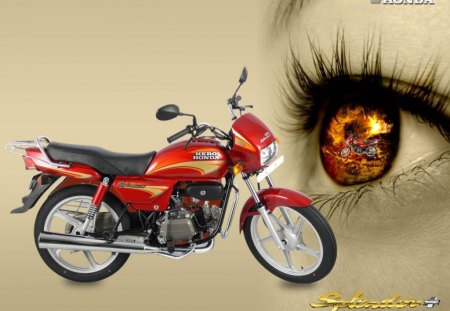 Hero Honda - motorcycle, abstract, fantasy, eye, vehicle