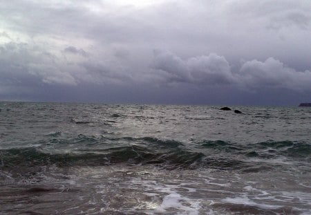 The clouds are gathering - oceans, water, views, nature, beaches, weather, sky