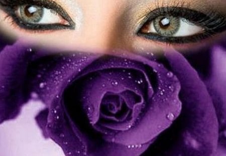 PURPLE BEAUTY - eyes, beauty, purple, woman