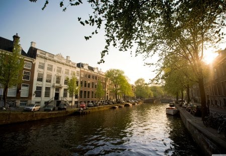 Herengracht Amsterdam - herengracht, water, amsterdam, waterway, buildings