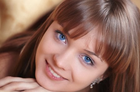 smiling blue-eyed beauty - smiling, beauty, eyed, blue