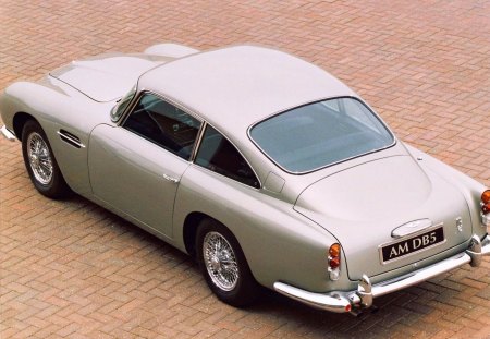 aston martin db5 - silver alloys, grey, two seater, front engine