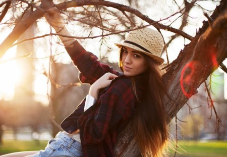 sweet girl posing in the forest - girl, forest, sweet, posing