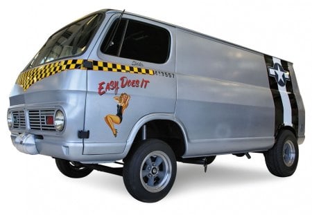 1968 Chevy Hot Rod Van - bowtie, silver, classic, gm