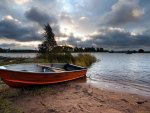 solo canoe on the lake