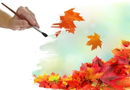 Leaves - pretty, autumn colors, autumn time, leaves, falling leaves, beautiful, photography, beauty, lovely, sweet, drawing, nature, hand, autumn, painting, autumn leaves, brush, leaf