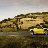 yellow ferrari 458 Hills Road