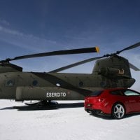 chinook and ferrari ff on snow