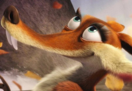 Beautiful Squirrel - beauty, squirrel, movie, ice age, funny, green eyes, fang, red, anime, disney, animal, cute