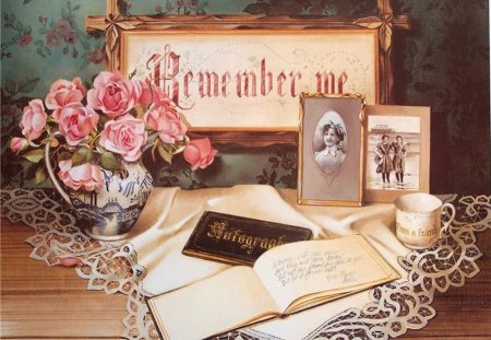 REMEMBER ME - memories, roses, still life, remember