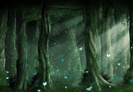 Magical Forest - nature, forest, magical, green, cg