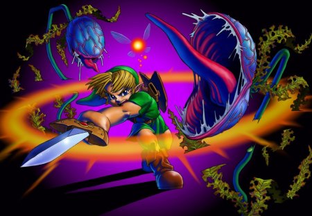 Link in Action - zelda, action, video game, link