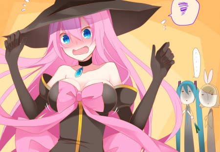 megurine luka - anime, halloween, long hair, blush