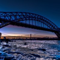 bridges at dusk