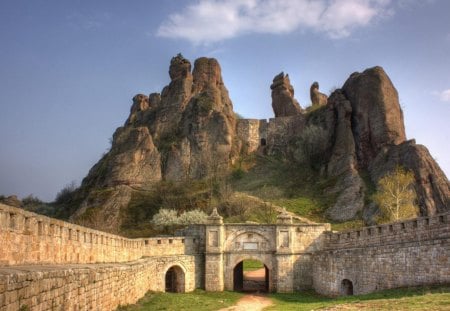 belogradchik bulgaria - hill, fortress, cliff, grass