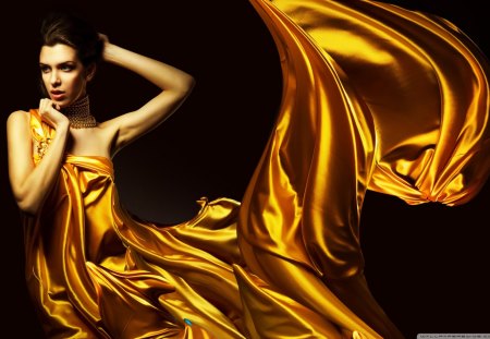 lady in yellow - entertainment, people, photography, beautiful, animation, fantasy, other