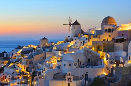 Santorini - santorini, white, nature, blue, greece, island, sea