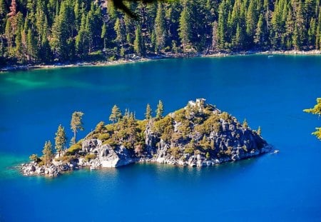 emerald bay state park california - island, forest, emerald, bay