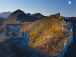 abandoned part of great wall under moon