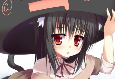 Anime - hat, anime, blush, tail