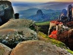 wondrous meteora monastery greece hdr