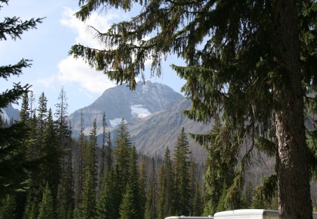 Mountains view 73 - white, mountains, photography, trees, snow, green