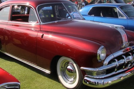 1948 Pontiac Streamliner  coupe - nickel, white, tires, headlights, red, photography, Pontiac