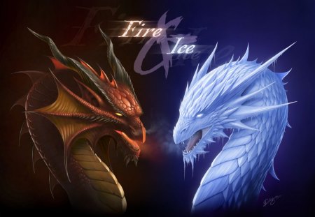 Fire VS Ice - ice, picture, 04, 11, 2012, fire, fantasy