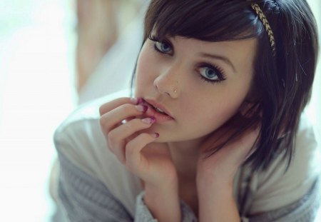 Mellisa Clarke - design, blue, eyes, finger, nail, mellisa clarke