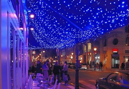 cafe le Marais - Paris - purple, coffee, lights, travel, beauty, night view, capital