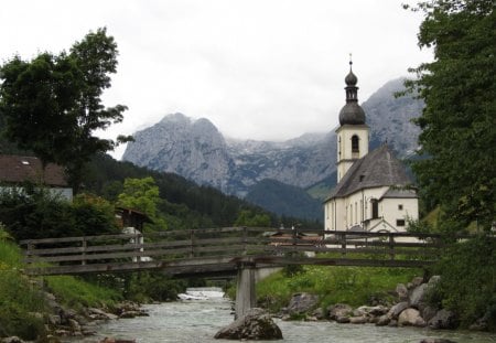 Ramsau - postcard, wellknown, famous, church