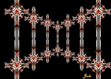 jades crosses - black, 22657, crosses, jade