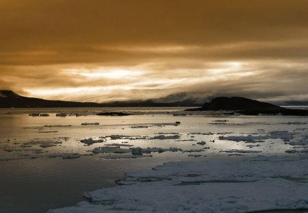 Ice on sea - sky, horizon, ice, sea, nature