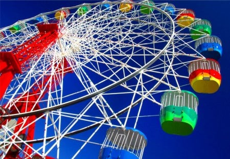 FERRIS WHEEL - white, yellow, steel, red