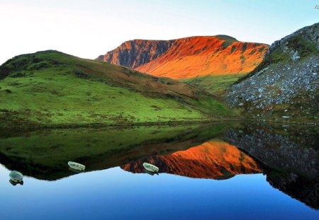 Three Mountains - mountains, nature, lakes, other