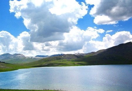 Sheosar_Lake - cloud, lake, water, seashore