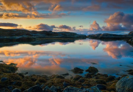 Lake - nature, beautiful, lake, norway, sun